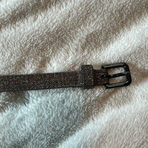 Express Women’s Silver Grey Glittery Shiny Belt Size M strap